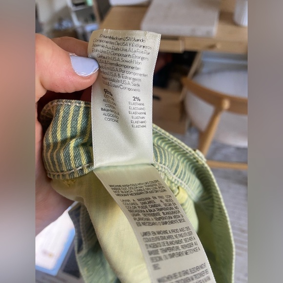 MOTHER Rainbow Choo Choo Lemon Drop High Waist Utility Fray Denim Shorts Size 28 - Picture 13 of 14